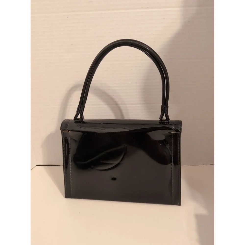 Vintage Theodor of California Black Patent‎ Leather Handbag